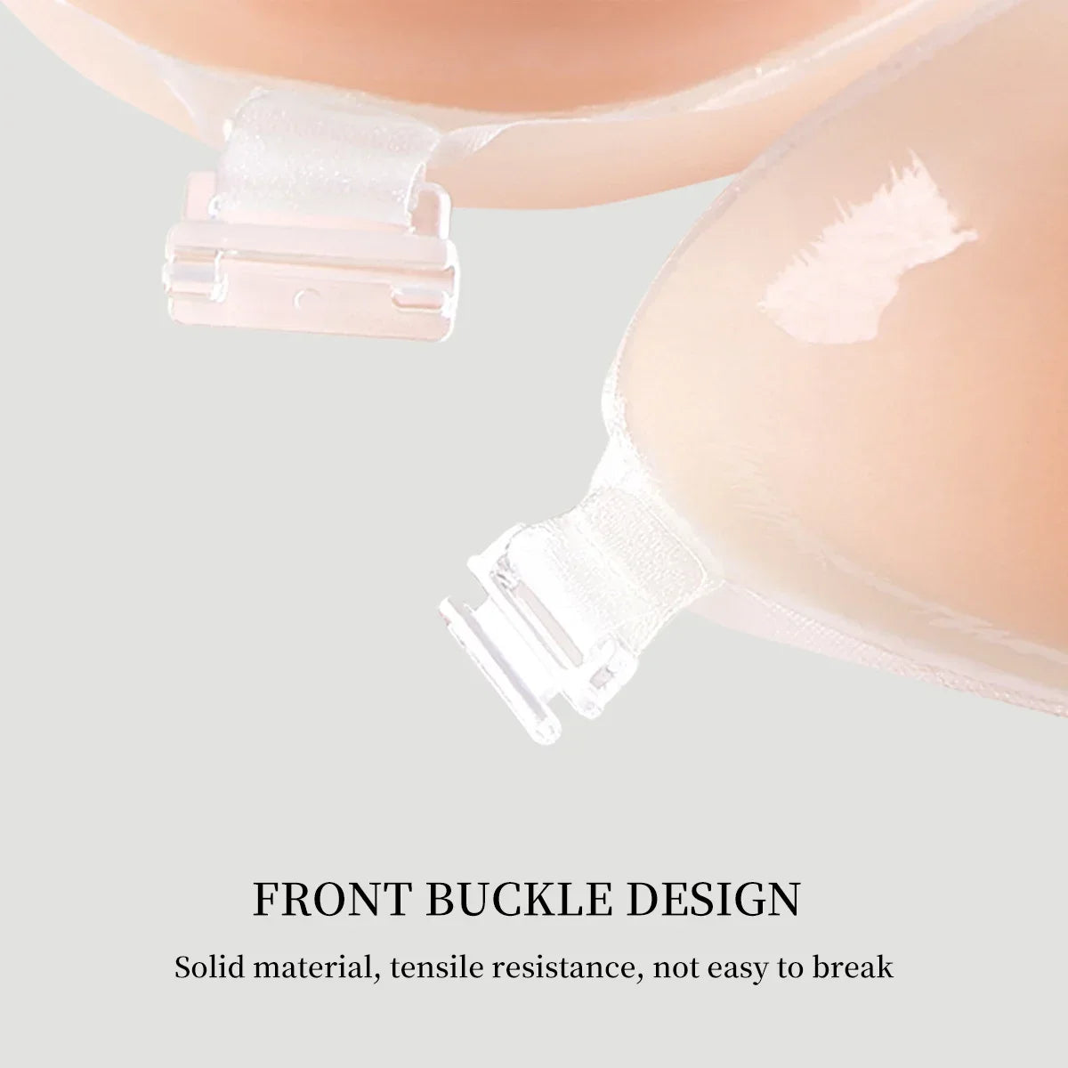 Peris Gems Reusable Front Button Chest Patches Silicone Invisible Strapless Self-adhesive Breast Patches Women&