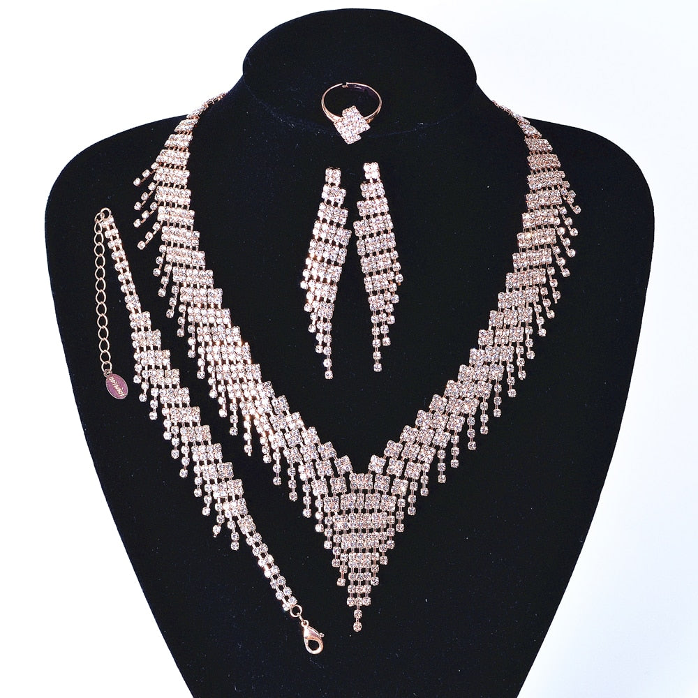 Peris Gems Rhinestone Choker Necklace Jewelry Sets for Women | Bridal Jewelry Rhinestone Choker Necklace Jewelry Sets for Women | Bridal SHEIN Amazon Temu