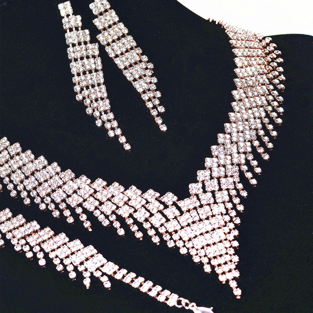 Peris Gems Rhinestone Choker Necklace Jewelry Sets for Women | Bridal Jewelry Rhinestone Choker Necklace Jewelry Sets for Women | Bridal SHEIN Amazon Temu