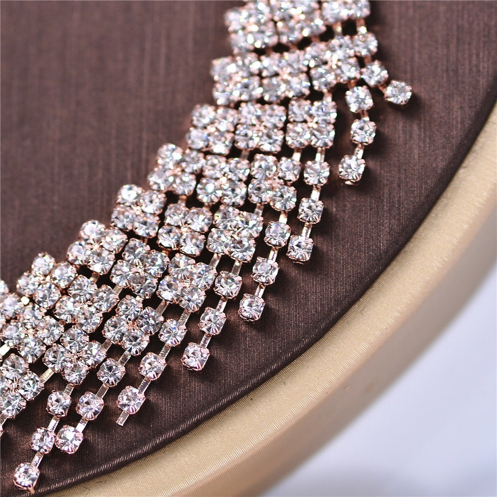 Peris Gems Rhinestone Choker Necklace Jewelry Sets for Women | Bridal Jewelry Rhinestone Choker Necklace Jewelry Sets for Women | Bridal SHEIN Amazon Temu