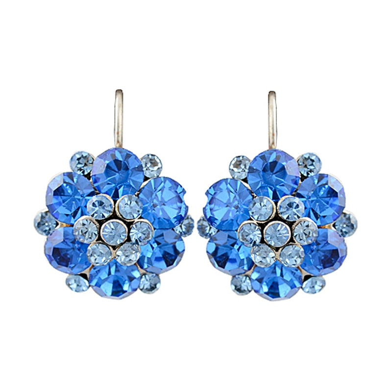 Peris Gems Rhinestone Flower Clip On Earrings for Women | Silver Diamond Earrings Rhinestone Flower Clip On Earrings for Women Silver Earrings SHEIN Amazon Temu