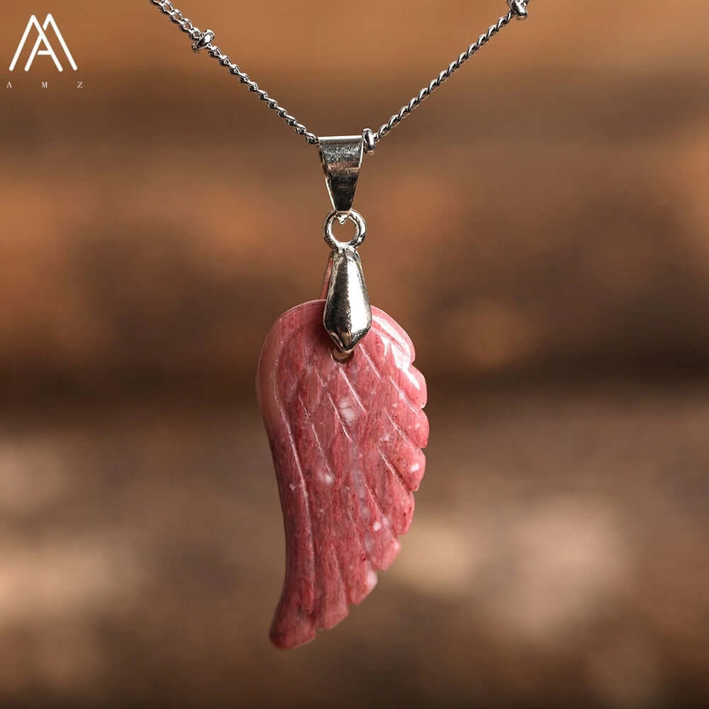 Peris Gems Rhodonite Angel Wing Labradorite Choker Necklace - Quartz Crystal Angel Wings SHEIN Amazon Temu