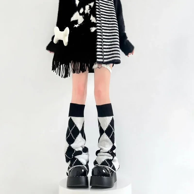 Peris Gems rhombus / One Size Y2K Punk Knitted Leg Warmers Star Gothic Cross Harajuku Women Heart Two Side Wear Loose Fit Leg Covers Sock JK Thigh High Lolita Y2K Punk Knitted Leg Warmers Star Gothic Cross Harajuku Women Heart Two Side Wear Loose Fit Leg Covers Sock JK Thigh High Lolita SHEIN Amazon Temu
