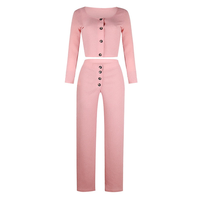 Peris Gems Ribbed 2pc Crop Top and Pants Set for Women | Casual Outfits SHEIN Amazon Temu