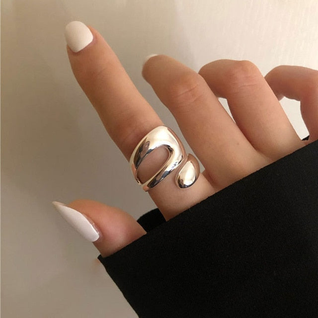 Peris Gems Ring B / Resizable Silver Waterdrop Shaped Rings for Women SHEIN Amazon Temu