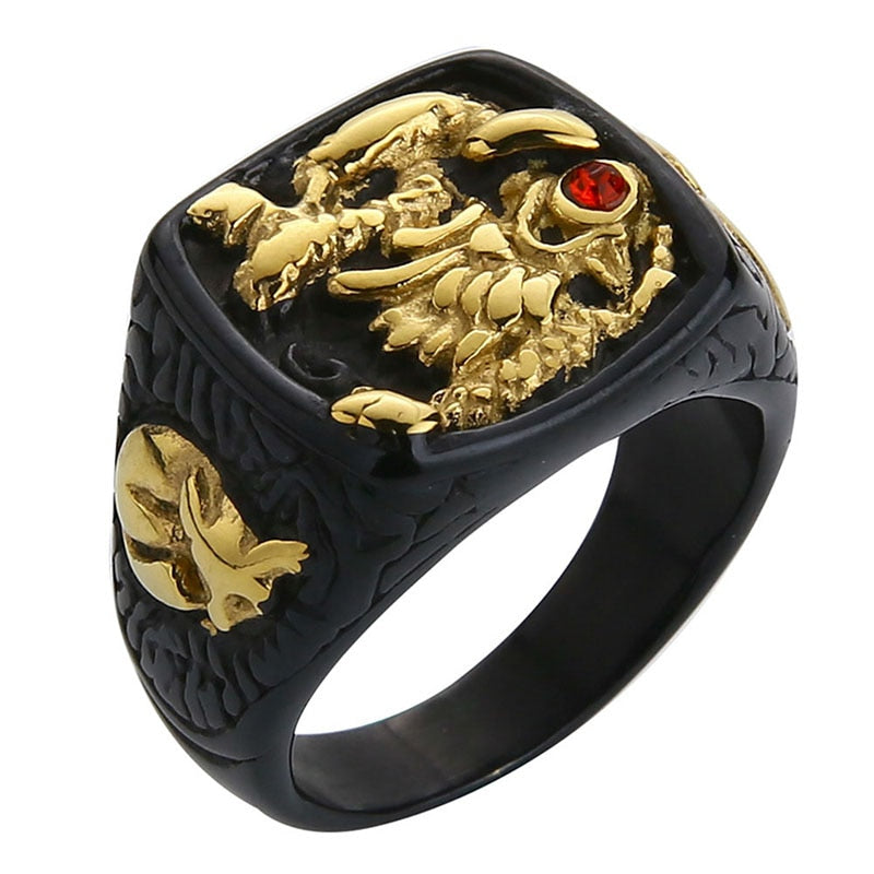 Peris Gems Rising Dragon with Red Eye Ring Unisex | Stainless Steel Dragon Ring Rising Dragon with Red Eye Ring Unisex |Stainless Steel Ring SHEIN Amazon Temu