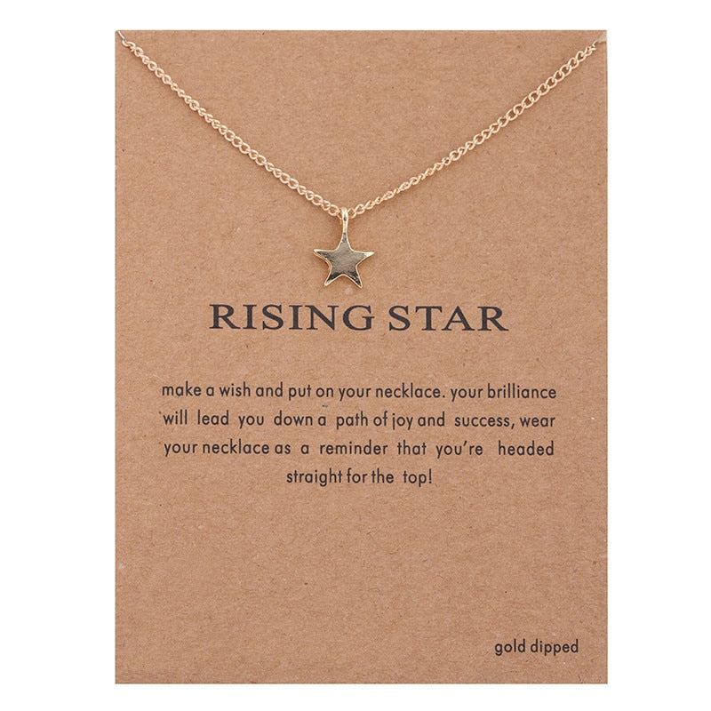 Peris Gems Rising Star Good Luck Pendant Necklaces with Fortune Cards Unisex SHEIN Amazon Temu