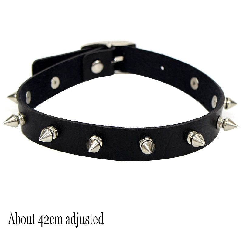 Peris Gems Rivet Gothic Harajuku PU Leather Collar Choker Necklaces for Women SHEIN Amazon Temu