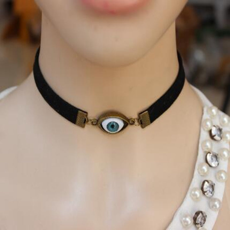 Peris Gems rope Bronze Blue Evil Eye Choker Necklace for Women | Protective Necklaces Blue Evil Eye Choker Necklace for Women Protective Necklaces SHEIN Amazon Temu