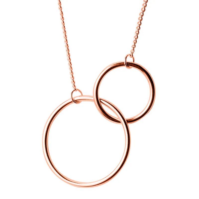Peris Gems Rose Double Circle 925 Silver Pendant Necklaces Unisex SHEIN Amazon Temu