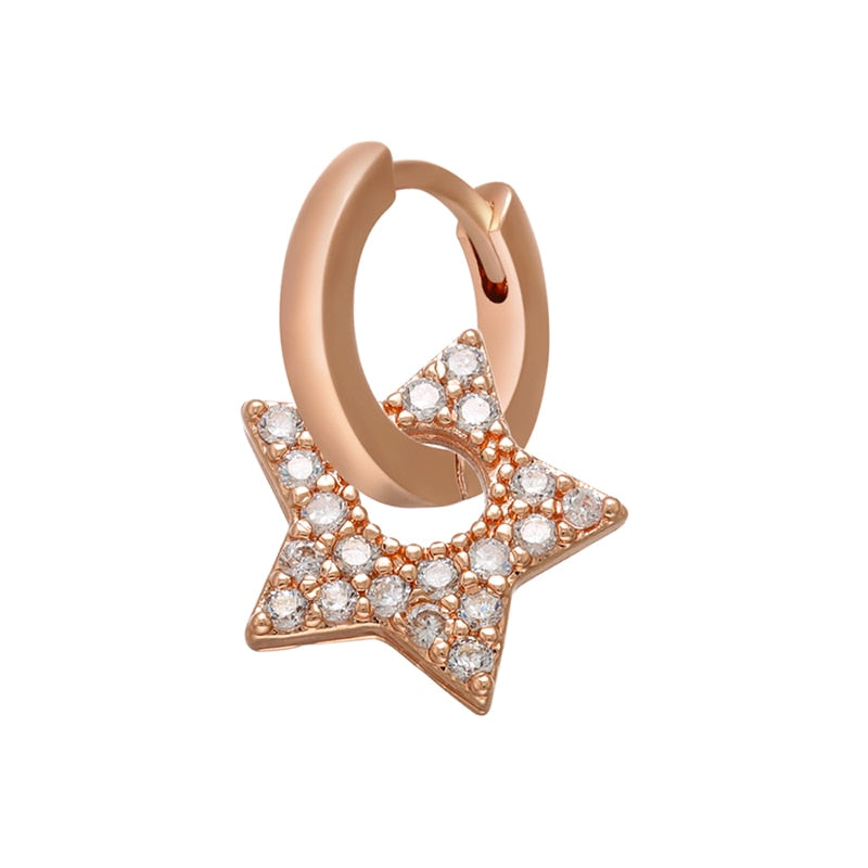 Peris Gems rose gold-1piece 1 Crystal Heart Earrings for Women | Gold and Diamond Hoop Earrings SHEIN Amazon Temu
