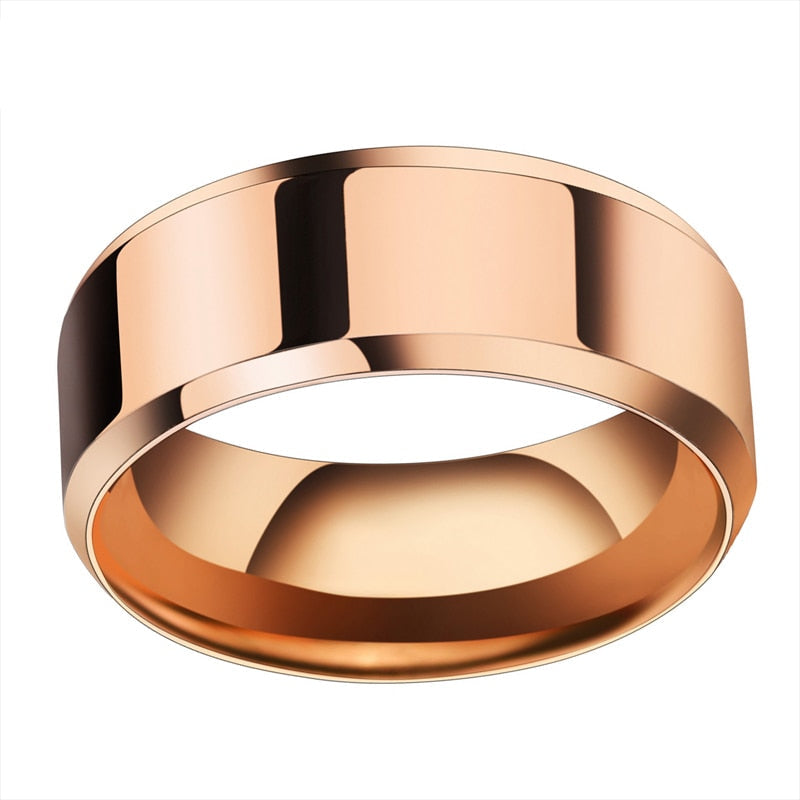 Peris Gems Rose Gold / 5 Classic Polished Titanium Rings Unisex | Stainless Steel SHEIN Amazon Temu