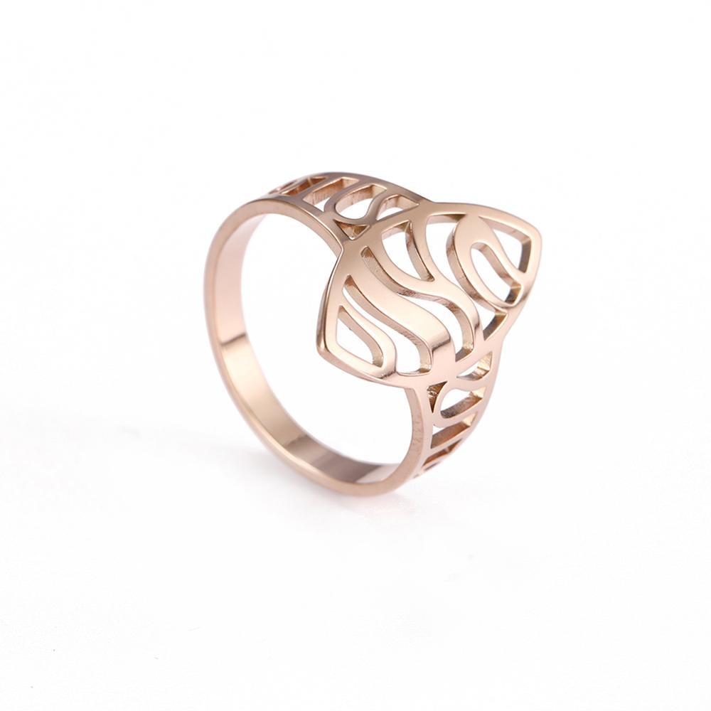 Peris Gems Rose Gold / 7 Hollow Football Rigby Casual Stainless Rings for Women SHEIN Amazon Temu
