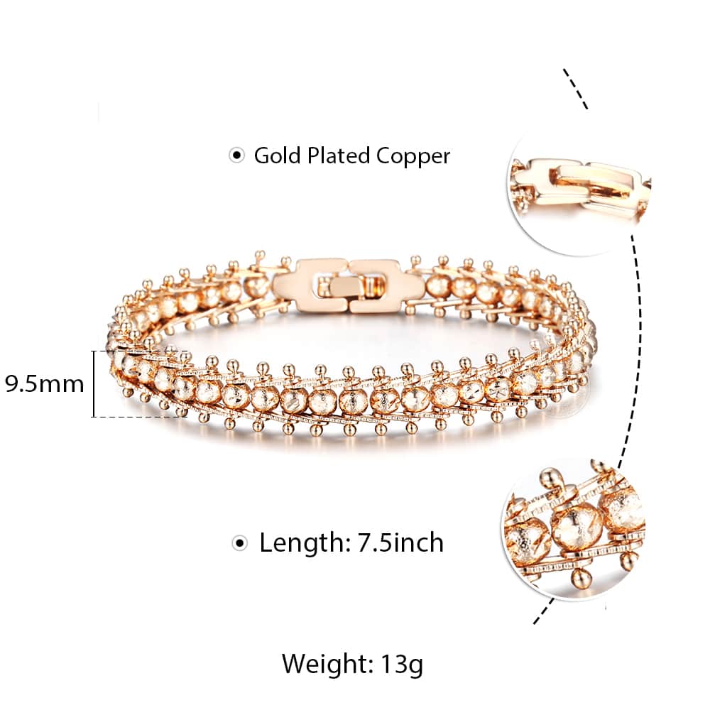 Peris Gems Rose Gold 8mm Beaded Bracelet for Women | Layered Bracelet SHEIN Amazon Temu