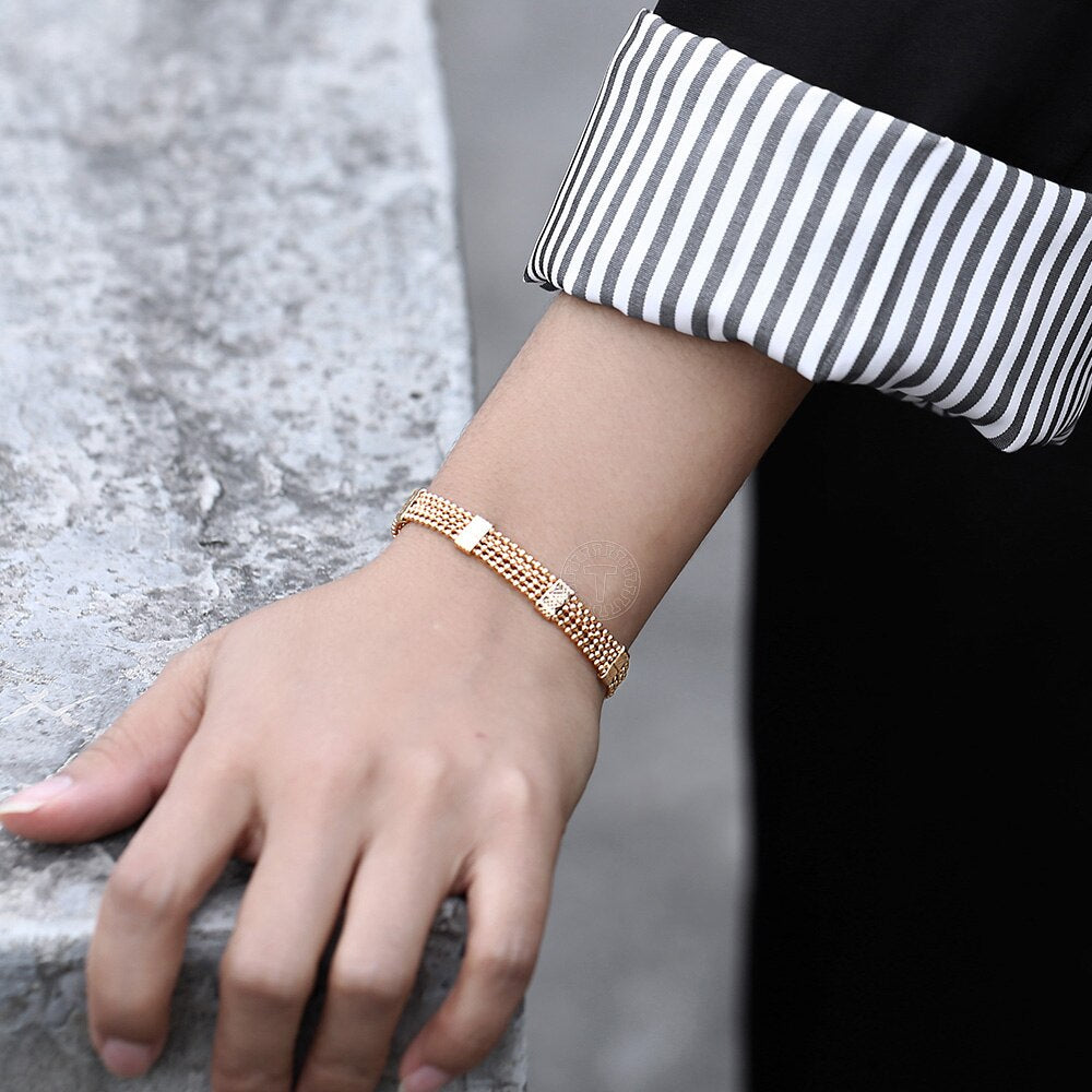 Peris Gems Rose Gold 8mm Beaded Bracelet for Women | Layered Bracelet SHEIN Amazon Temu