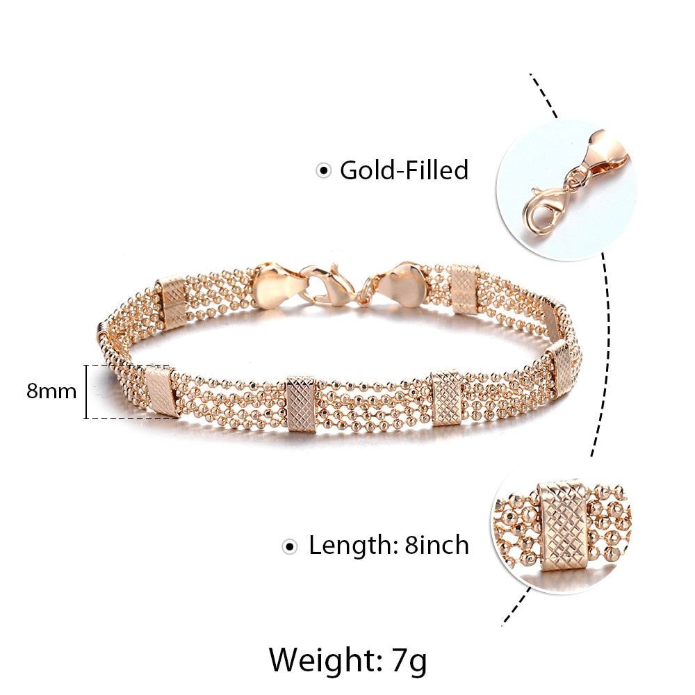 Peris Gems Rose Gold 8mm Beaded Bracelet for Women | Layered Bracelet SHEIN Amazon Temu
