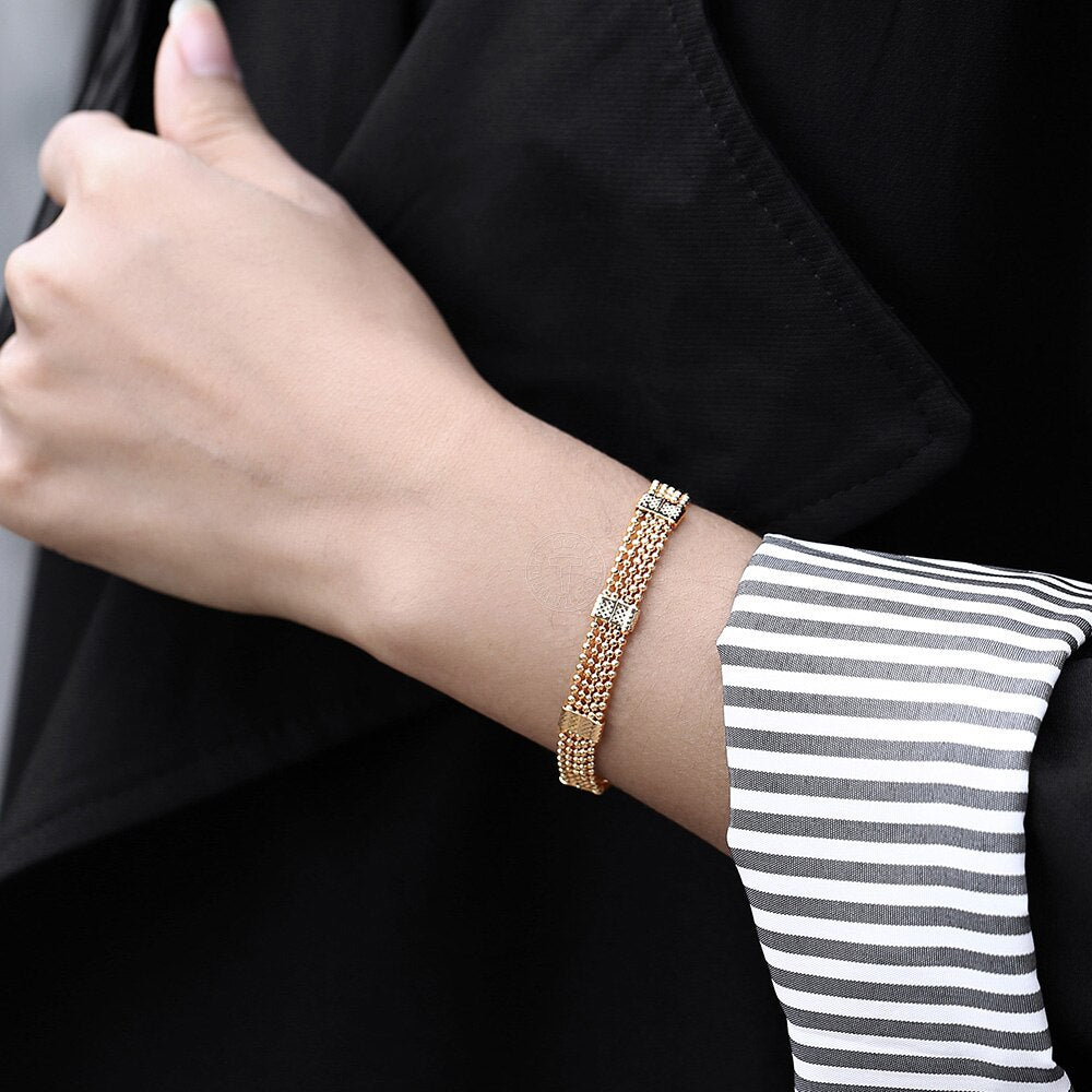 Peris Gems Rose Gold 8mm Beaded Bracelet for Women | Layered Bracelet SHEIN Amazon Temu