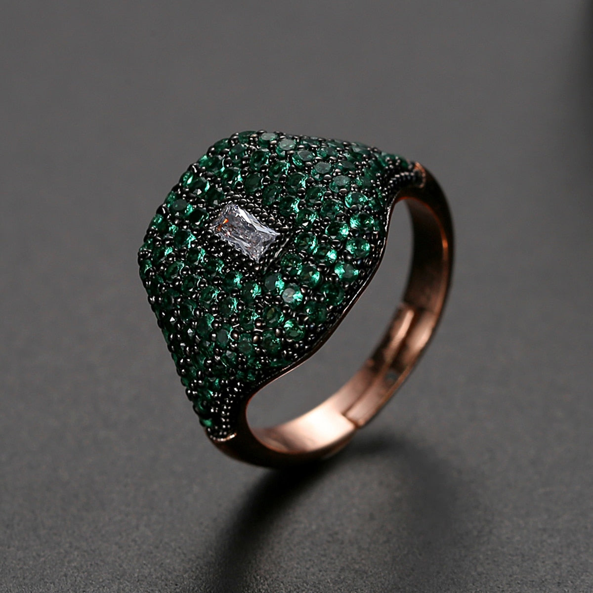 Peris Gems Rose Gold CZ Open Rings Unisex | Adjustable Diamond Ring SHEIN Amazon Temu