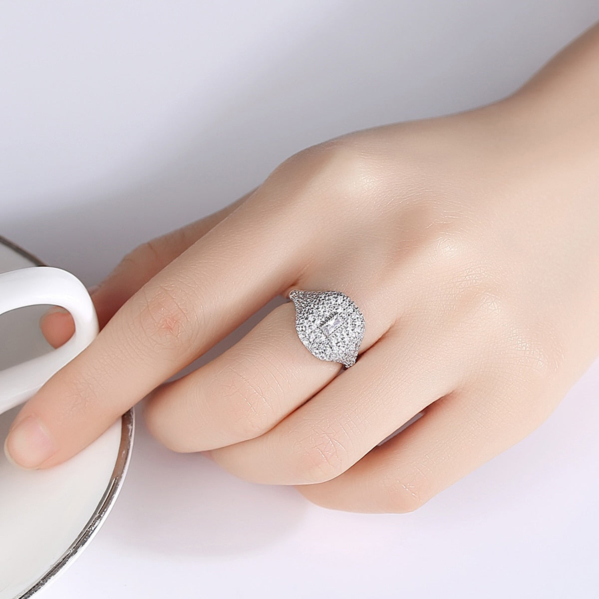 Peris Gems Rose Gold CZ Open Rings Unisex | Adjustable Diamond Ring SHEIN Amazon Temu