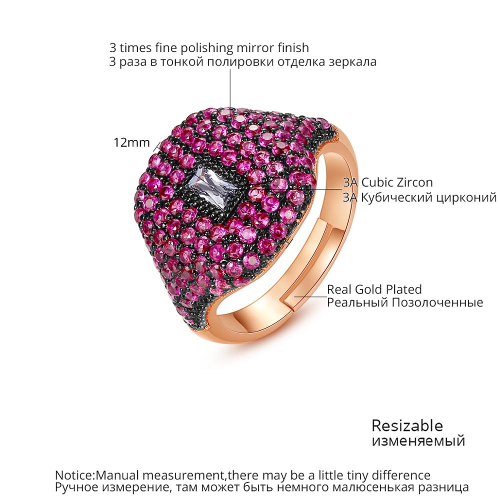 Peris Gems Rose Gold CZ Open Rings Unisex | Adjustable Diamond Ring SHEIN Amazon Temu