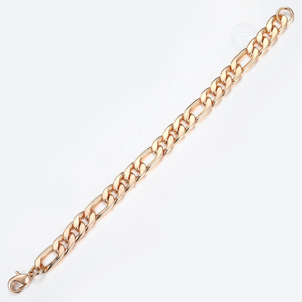 Peris Gems Rose Gold Figaro Curb Cuban Link Chain Bracelets Unisex SHEIN Amazon Temu