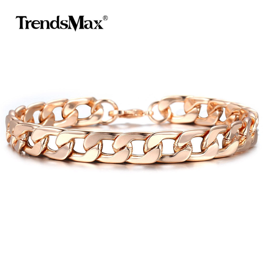 Peris Gems Rose Gold Figaro Curb Cuban Link Chain Bracelets Unisex SHEIN Amazon Temu