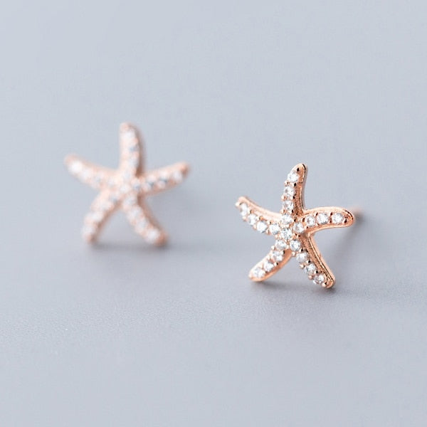Peris Gems Rose Gold Little Starfish Stud Earring for Women | 925 Sterling Silver Earrings for Women SHEIN Amazon Temu
