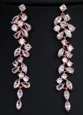 Peris Gems rose gold Long Diamond Leaf Tassel Earrings for Women SHEIN Amazon Temu