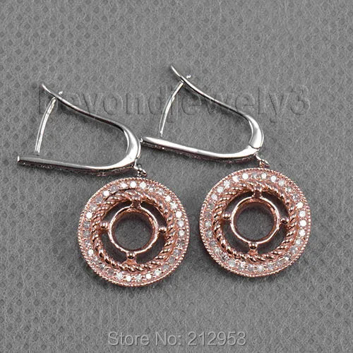 Peris Gems Rose Gold Round 14K Two Tone Gold Natural Blank Setting 6mm Earrings SHEIN Amazon Temu