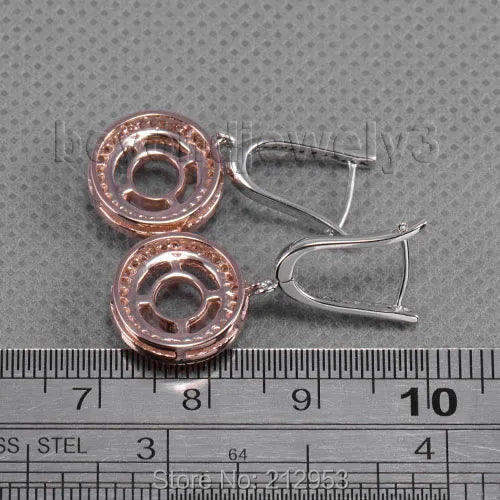 Peris Gems Rose Gold Round 14K Two Tone Gold Natural Blank Setting 6mm Earrings SHEIN Amazon Temu