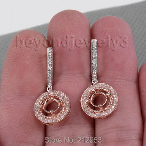 Peris Gems Rose Gold Round 14K Two Tone Gold Natural Blank Setting 6mm Earrings SHEIN Amazon Temu