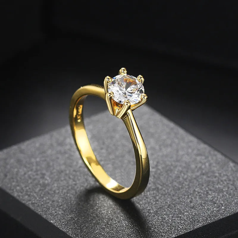Peris Gems Rose Gold Six-Pronged Diamond Ring for Women SHEIN Amazon Temu