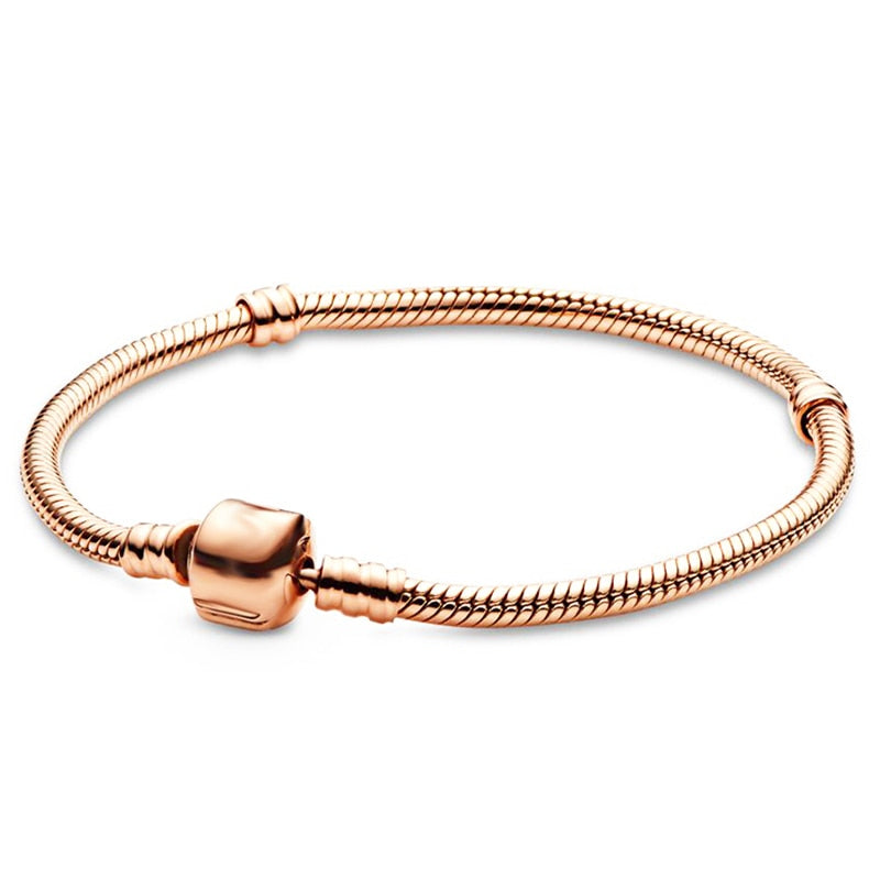Peris Gems Rose Gold Sphere / 16cm Silver Chain Charm Bracelets | Silver Love Bracelet SHEIN Amazon Temu