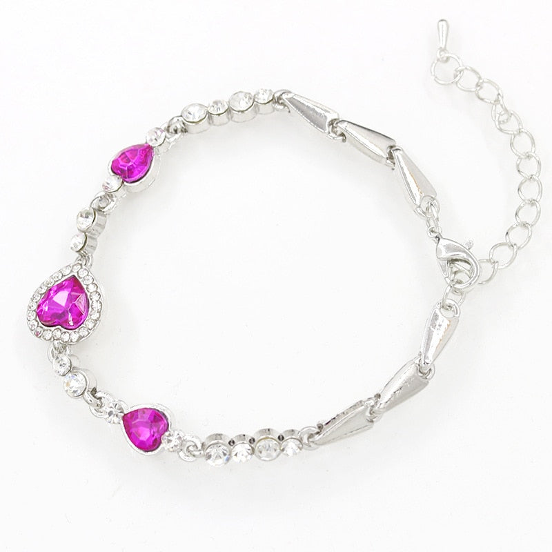 Peris Gems Rose Red Heart of The Ocean Pendant Bracelets | Love Heart Bracelet for Women SHEIN Amazon Temu