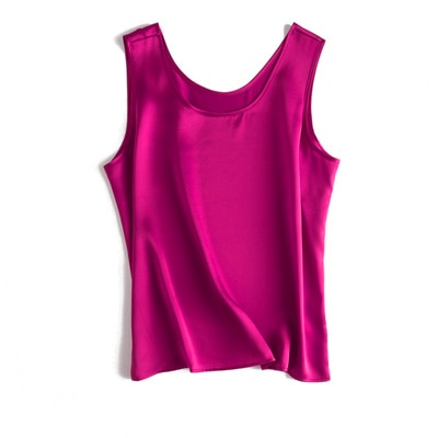 Peris Gems Rose Red / S Sleeveless Satin Tank Top Shirt for Women | Cozy Silk Chic Vest Sleeveless Satin Tank Top Shirt for Women | Silk Chic Vest SHEIN Amazon Temu