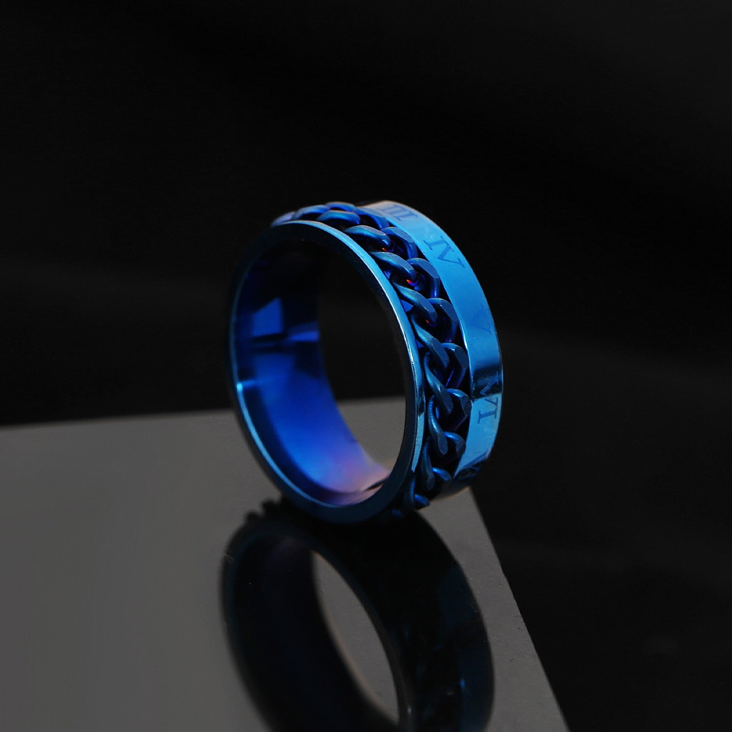 Peris Gems Rotatable Steel Chain Rings | Spinner Punk Funk Rings SHEIN Amazon Temu
