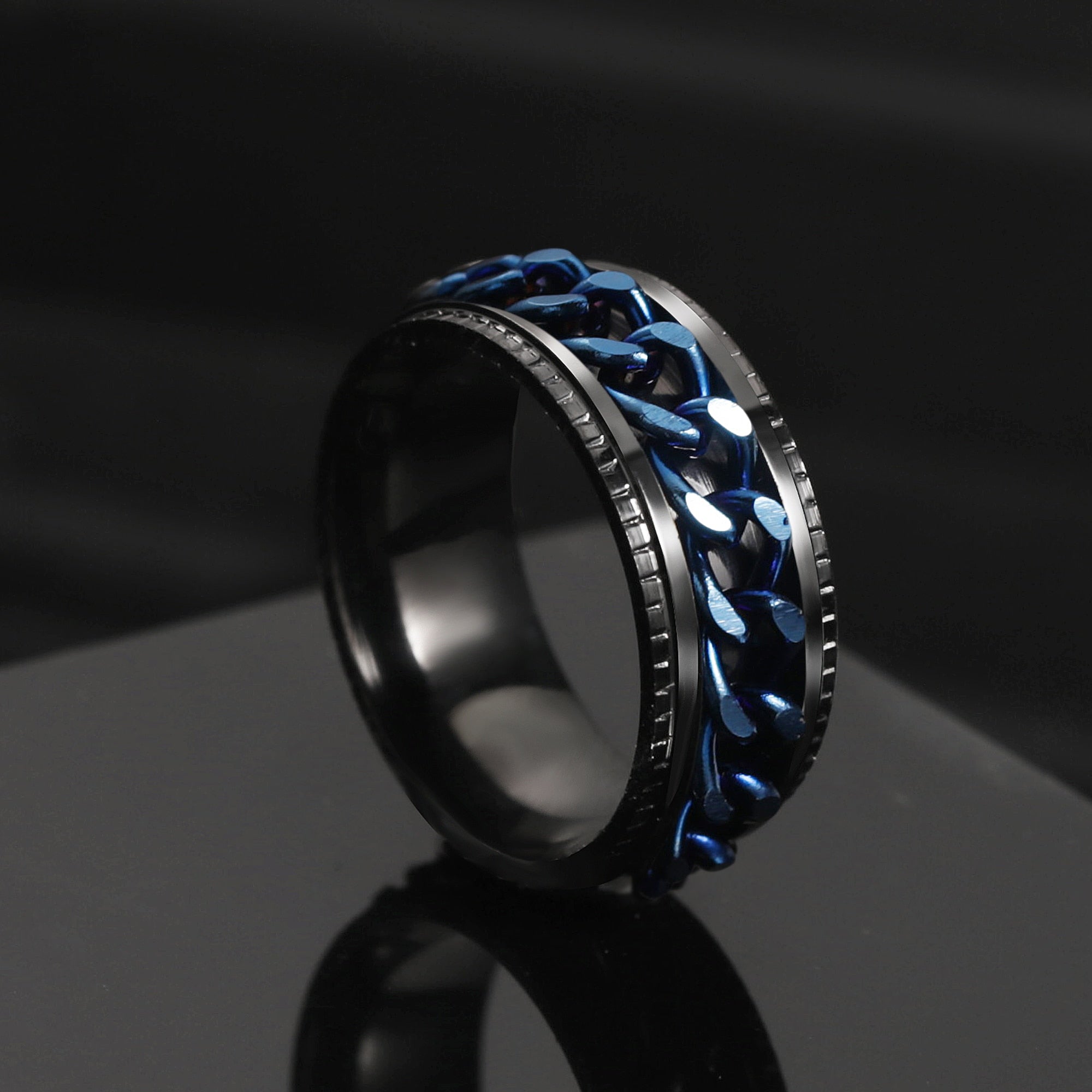 Peris Gems Rotatable Steel Chain Rings | Spinner Punk Funk Rings SHEIN Amazon Temu