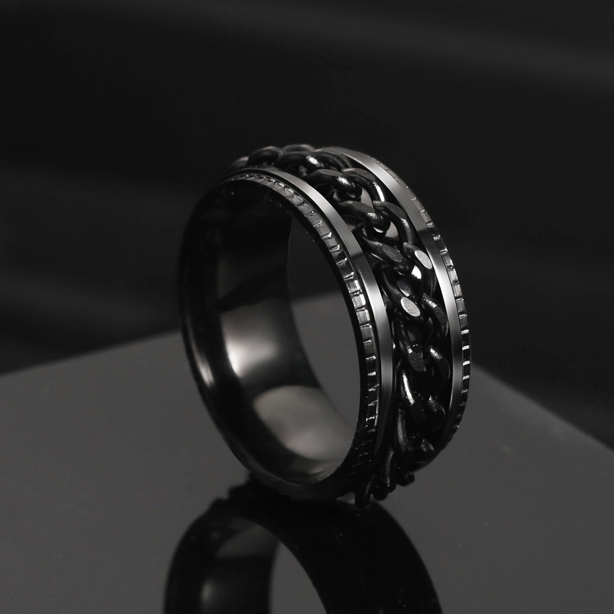 Peris Gems Rotatable Steel Chain Rings | Spinner Punk Funk Rings SHEIN Amazon Temu