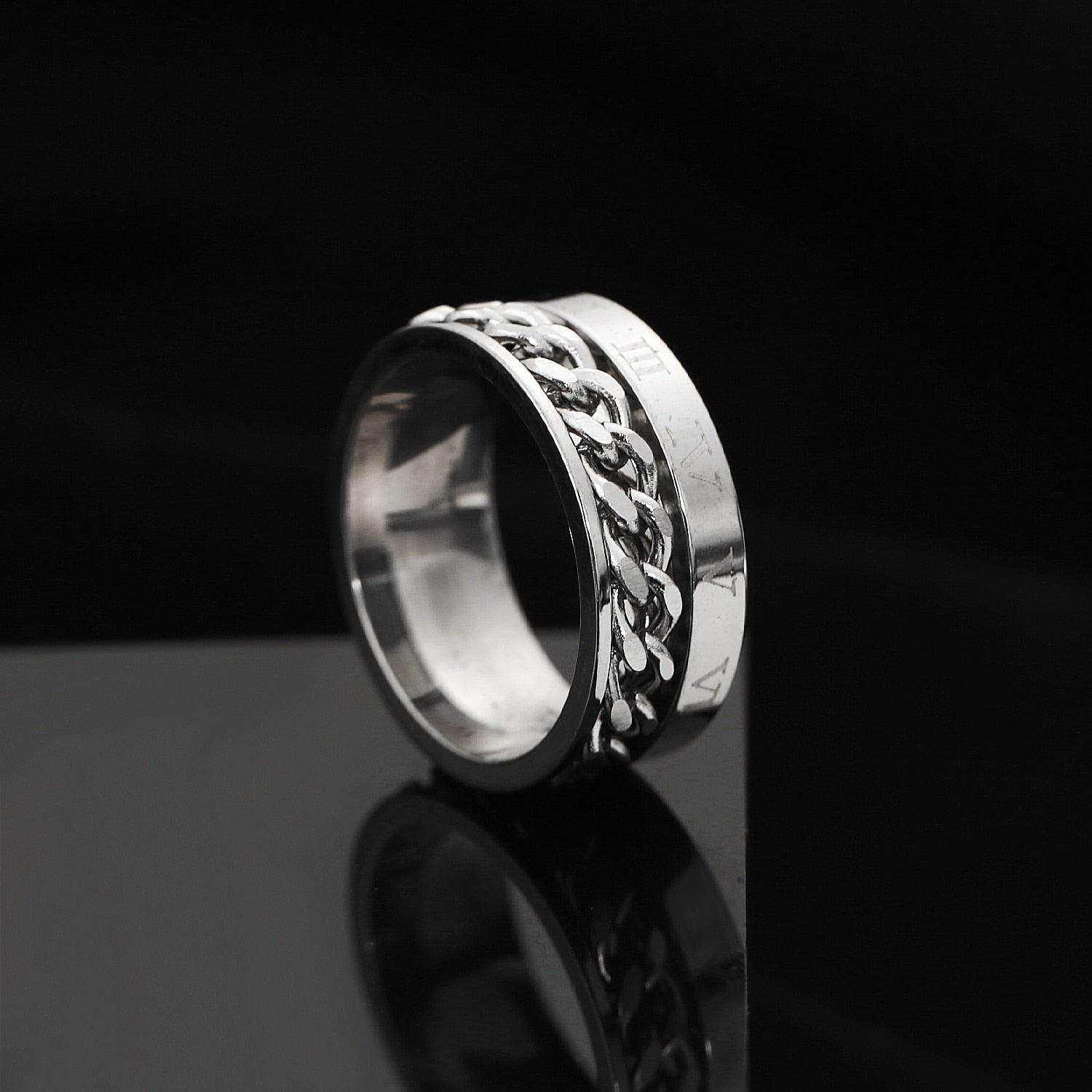 Peris Gems Rotatable Steel Chain Rings | Spinner Punk Funk Rings SHEIN Amazon Temu
