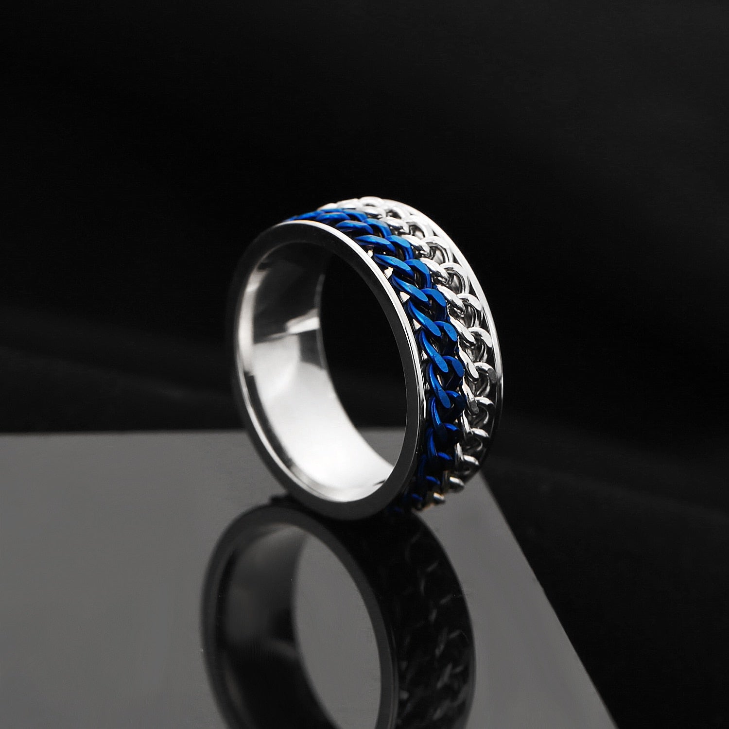 Peris Gems Rotatable Steel Chain Rings | Spinner Punk Funk Rings SHEIN Amazon Temu