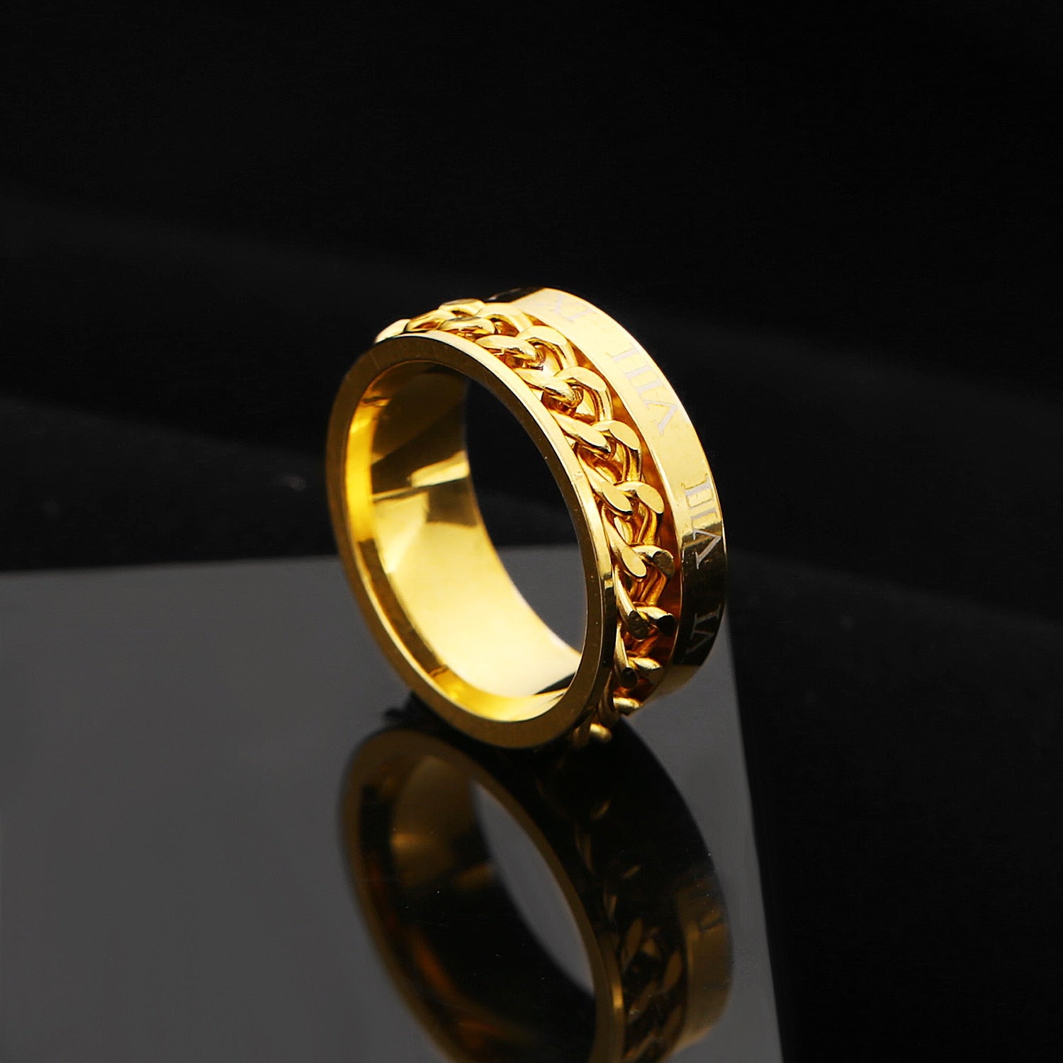 Peris Gems Rotatable Steel Chain Rings | Spinner Punk Funk Rings SHEIN Amazon Temu