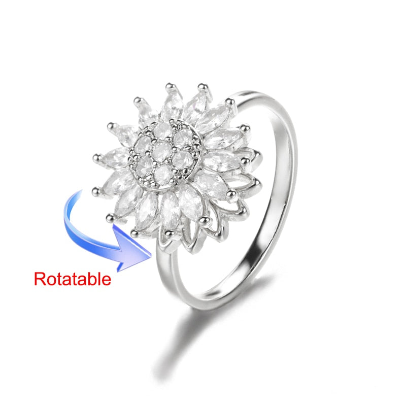 Peris Gems Rotating Four Clover Rings for Women | Gold Silver Diamond Rings SHEIN Amazon Temu