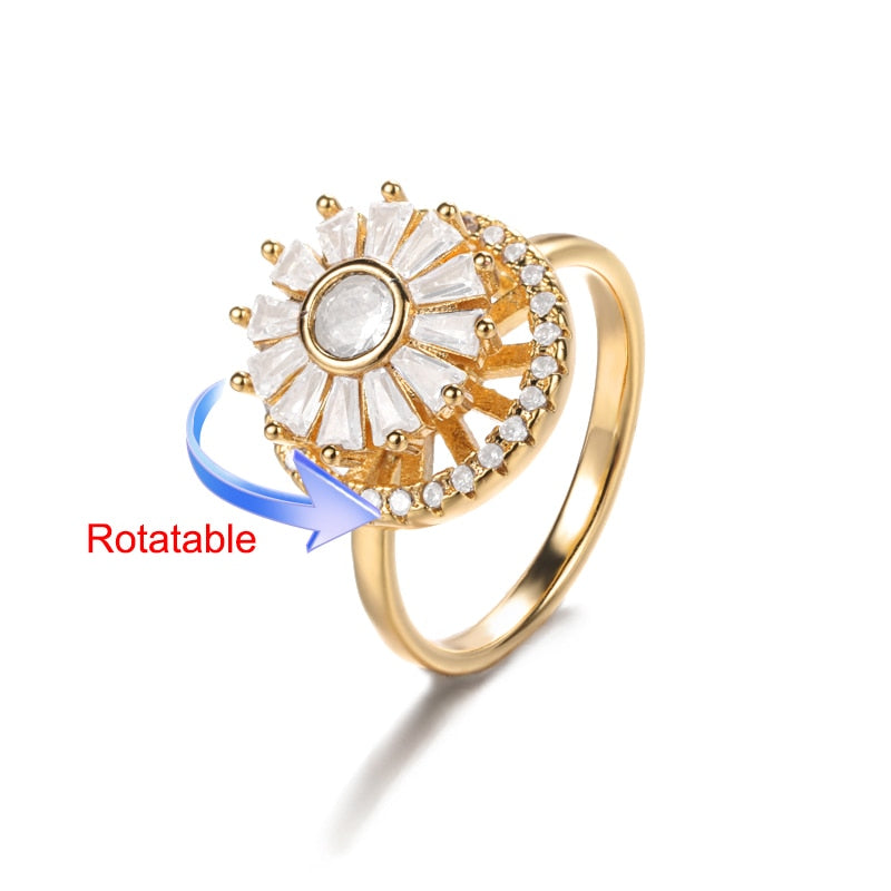 Peris Gems Rotating Four Clover Rings for Women | Gold Silver Diamond Rings SHEIN Amazon Temu