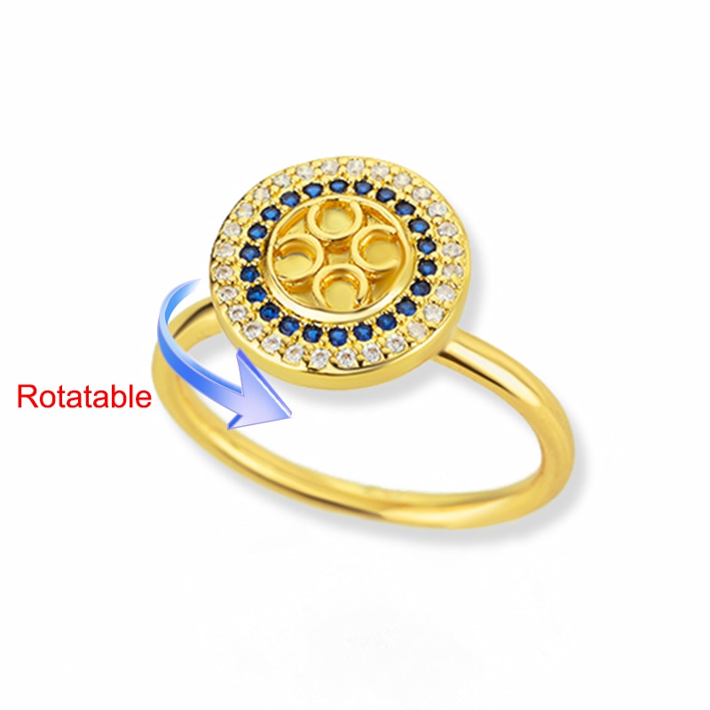 Peris Gems Rotating Four Clover Rings for Women | Gold Silver Diamond Rings SHEIN Amazon Temu