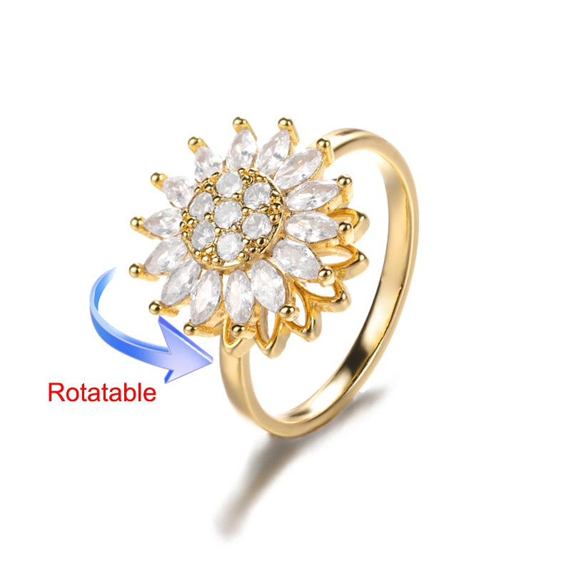 Peris Gems Rotating Four Clover Rings for Women | Gold Silver Diamond Rings SHEIN Amazon Temu