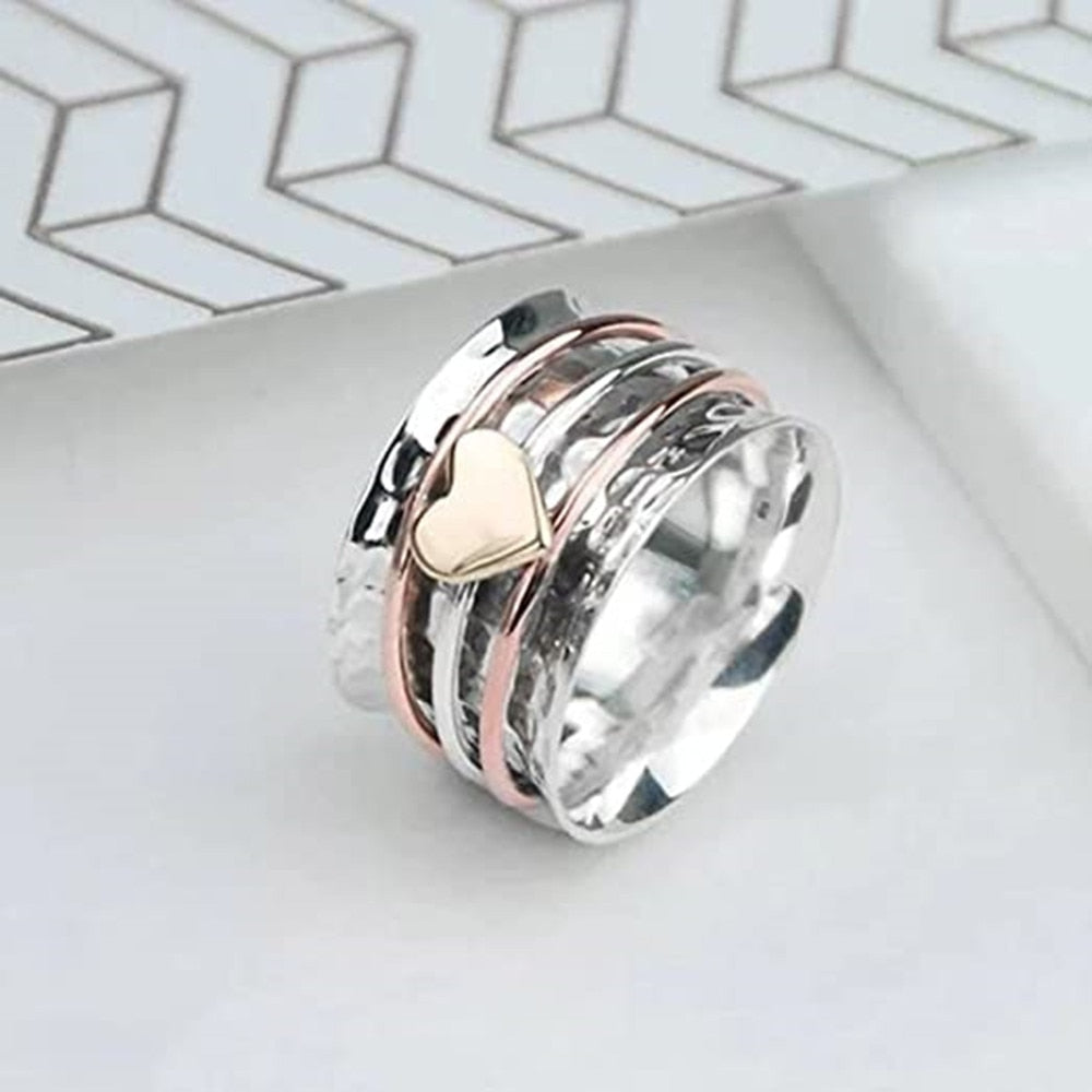 Peris Gems Rotating Heart Silver Women&