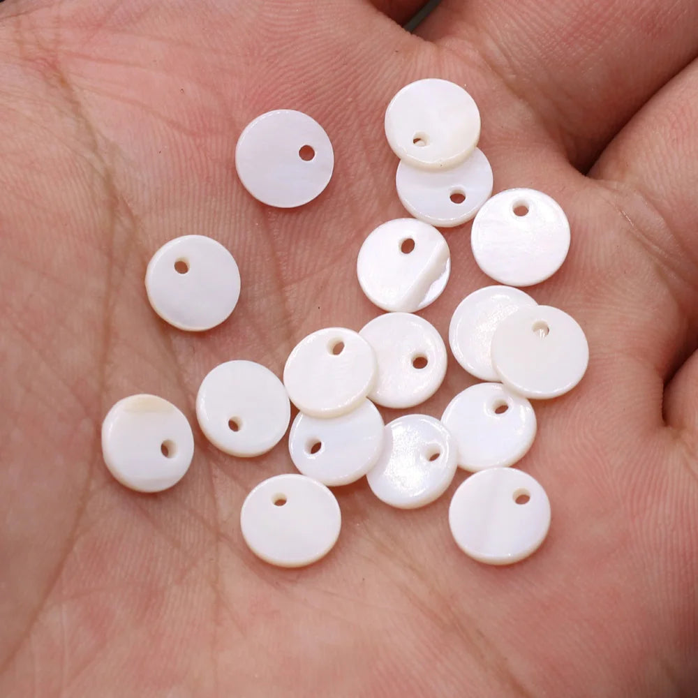 Peris Gems Round 12x12mm 10pc Natural White Mother-of-pearl Shell Beads Heart Star Shape Shell Chip Bead for Necklace Earrings Jewelry Making Gifts SHEIN Amazon Temu