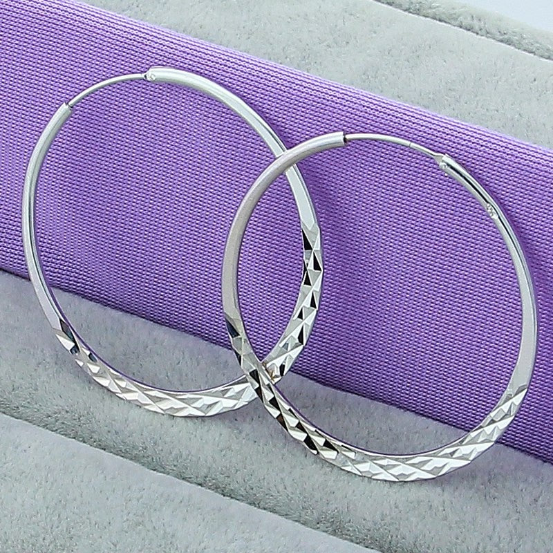 Peris Gems round 5.0cm Sterling Silver Hoop Earrings Collection for Women SHEIN Amazon Temu