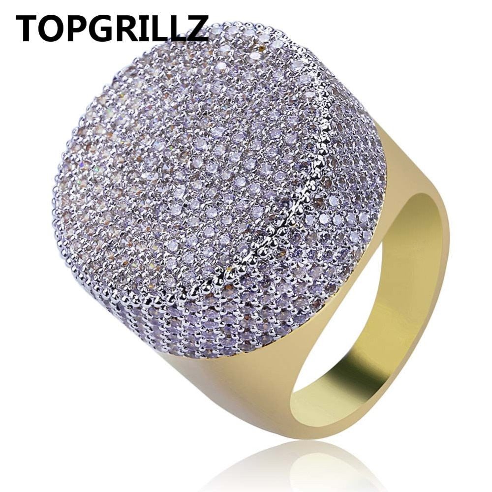 Peris Gems Round Diamond Encrusted Gold Ring Unisex | Micro Pave Diamonds Round Diamond Encrusted Gold Ring Unisex Micro Pave Diamonds SHEIN Amazon Temu