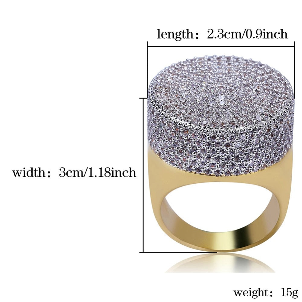 Peris Gems Round Diamond Encrusted Gold Ring Unisex | Micro Pave Diamonds Round Diamond Encrusted Gold Ring Unisex Micro Pave Diamonds SHEIN Amazon Temu